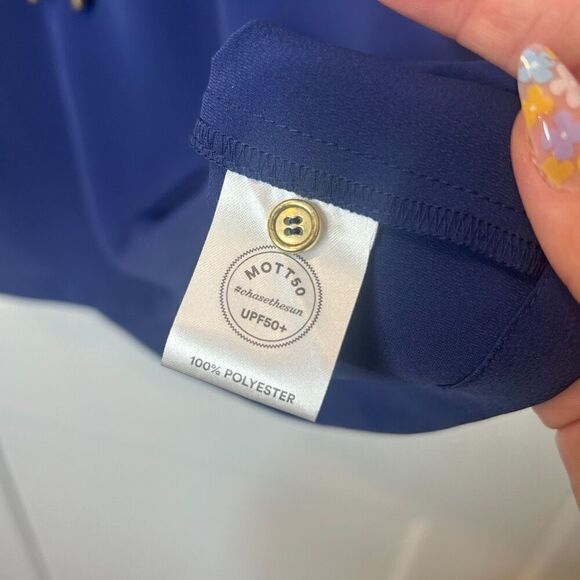 Mott50 Charlotte Long Sleeve Navy Blue Exercise Dress size Large UPF 50 Coverup - Picture 7 of 7